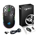 HXSJ T90 2.4G Triple Mode Wireless Mouse 800-3600DPI Adjustable RGB Backlight 750mAh Type-C Rechargeable Gamer Mouse