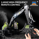 HuiNa Toys 1661 RTR 1/18 2.4G 13CH RC Excavator Alloy Bucket Engineering LED Light Spray 680 Rotation Remote Control Vehicles Models
