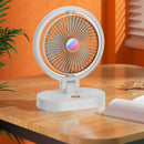 Folding Small Fan Portable Home Mute USB Desktop Charging Three Level Atmosphere Night Light Small Electric Fan