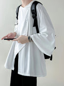 INCERUN Men Shirts Irregular Slant Buttoned Round Neck Top Shirt Long Sleeve Daily Shirts Casual Loose Men Clothing