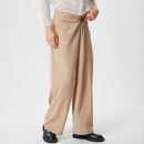 INCERUN Mens Deconstructed Ruched Design Pant Fashion Solid Color Casual Long Trousers with Side Zipper Large Size for Men S-5XL