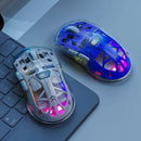 Free Wolf A2 Dual-mode Gaming Mouse with Digital Screen PixArt 3212 Sensor 4000DPI RGB Light Transparent Shell Wireless bluetooth Gamer Mice