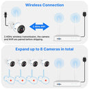 Hiseeu 3MP 8CH NVR + 2 WIFI Security PTZ Camera Kit Human Detection IR Night Vision IP Camera Set Wireless CCTV Surveillance System