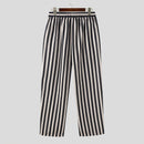 INCERUN Mens Casual Ethnic Striped Loose-Fit Pant Comfortable Wide Leg Long Trousers Plus Size for Men S-5XL
