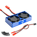 For OKHL Radiator 540 550 3650 3660 3670 Motor Cooling High Speed Metal Dual Fan 3010 1/7 1/8 1/10 Engine RC Cars Vehicles Models Spare Parts
