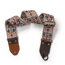 Embroidered Soft Vintage Flower Adjustable Creative Cotton Leather Guitar Strap
