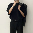 INCERUN Men Tshirts Male Loose Comfy Blouse Streetwear Casual Solid Color T-Shirts Leisure Half Sleeve Round Neck Tee Tops Summer S-3XL