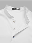 INCERUN Men Robes Long Sleeve Solid Color Long Tops Stand Collar Button Long Shirt with Side Pocket Casual Daily Male Robes