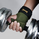 GOUNOD 1Pair Cowhide Sports Fitness Non-slip Palm Wrist Protection Grip Pads for Gym Weightlifting Training Dumbbell Pull-Up