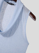 INCERUN Men Tank Knitted Transparent Top Sold Color Loose Neck Soft Tank Top Casual Daily Summer Vests Men Clothing S-5XL