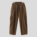 INCERUN Mens Casual Deconstructed Pleated Carrot Pant Casual Daily Solid Color Design Long Trousers Male S-5XL