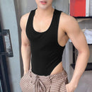 INCERUN Men Tank Top Fashion Simple Solid Color Jumpsuit Vest Male Tanks Sleeveless Summer Streetwear S-5XL