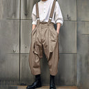 INCERUN Men Solid Color Casual Overalls with Pockets, Loose Fit Workwear Jumpsuit With Adjustable Straps