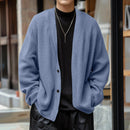 INCERUN Men Simple Textured Cardigan Sweater Comfortable Loose Fit Botton Front Lapel Thick Sweater Cardigan for Men Fall Plus Size S-5XL