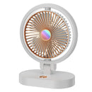 Folding Small Fan Portable Home Mute USB Desktop Charging Three Level Atmosphere Night Light Small Electric Fan