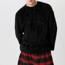 INCERUN Men's Solid Color Sweater Casual Comfy Oversized Faux Fur Long Sleeve Sweater Plus Size Crew Neck Pullover Sweater for Men Fall Winter