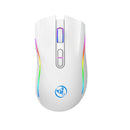 HXSJ T69 2.4G Wireless Gaming Mouse with RGB Lighting 1000-4800DPI Type-C Rechargeable 650mAh 8 Button Mouse for PC Gaming Office Working