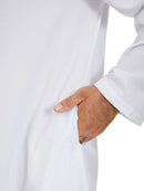 INCERUN Men Robes Long Sleeve Solid Color Long Tops Stand Collar Button Long Shirt with Side Pocket Casual Daily Male Robes