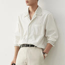 INCERUN Mens Color Block Striped Long Sleeve Shirt Loose Fit Lapel Top Casual Male Clothing S-5XL