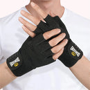 GOUNOD 1Pair Workout Half-finger Gloves Breathable Wear-resistant Extended Strap Fitness Sports Gloves for Barbell Equipment Eeightlifting Iron Exercise