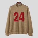 INCERUN Men's Oversized Knitted Sweater Digital Print Long-Sleeve Crew Neck Top Male Large Size S-5XL