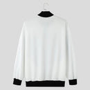 INCERUN Mens Contrast Color Print Half-Zip Long Sleeve Hoodie Sports Stand-up Collar Pullover Hoodies