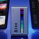 Hagibis U100Pro RGB Strip Light USB-C Docking Station with Dual HD / PD100W USB-C / M.2 SSD Enclosure / Ethernet / SD/TF Card Slot / 3.5mm Audio / USB Hubs Support Two-host Connection for Laptop Macbook Pro