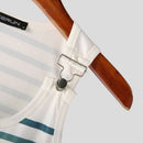 INCERUN Men Tanks Top Blue White Knitted Undershirt with Horizontal Stripes Buckle Back High Stretch Vest for Men