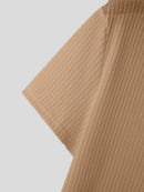 INCERUN Men T-shirts V-neck Knitted Short Sleeve Top Casual Solid Color Male Shirt Comfortable Mens Top Clothing