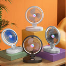 Folding Small Fan Portable Home Mute USB Desktop Charging Three Level Atmosphere Night Light Small Electric Fan