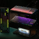 Delux KM87PRO Mechanical Gaming Keyboard Three-mode Gasket Structure Hot Swappable 87 keys Layout RGB Two-color Injection PBT Keycaps Rechargeable Wired E-sports Gamer Keyboards