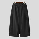 INCERUN Men Trendy Layered Skirt Pants Loose Fit Casual Comfortable Wide Leg Trousers with Side Pockets Plus Size