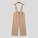 INCERUN Men's Casual Overalls with Adjustable Straps, Loose Fit Wide Leg Jumpsuit for Men Large Size S-5XL