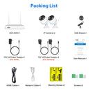 Hiseeu 3MP 8CH NVR + 2 WIFI Security PTZ Camera Kit Human Detection IR Night Vision IP Camera Set Wireless CCTV Surveillance System