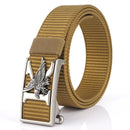 ENNIU 125cm Men's Tactical Nylon Belt Adjustable Luxury Eagle Metal Automatic Buckle Canvas Belts Casual Sports Belts