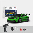 Hstar D43-01 RTR 1/43 2.4G 4WD Drift RC Car Gyro Mini Full Proportional Alloy Body Shell LED Light Remote Control High-Speed Motor On-Road Racing Vehicle Model Boys Gifts Toys