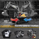 HJ Models 689-714A 1/16 2.4G 16CH RC Car Excavator Engineering Vehicles Alloy Bucket Digging 680 Rotation Spray LED Light Sound RTR Toys