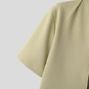 INCERUN Mens Coats Fashion-forward Male Zip-Up Jacket - Japanese and Korean Style Solid Color Short Sleeve Male Clothing