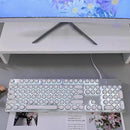 EWEADN TK100 Punk Typewriter Wired Mechanical Gaming Keyboard 104 Keys RGB Light Ergonomics USB E-sports Gamer Keyboards for PC Laptop Computer Plug and Play