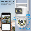 Guudgo 4MP Wifi PTZ EU Camera Dual-Lens Video Surveillance IP Camera Night Vision Cameras Outdoors Security CCTV Cam for Home Safety