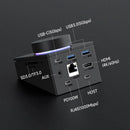 Hagibis Knob USB-C Hub with Shortcut Buttons Type-C RGB Docking Station with 5Gbps USB3.0*2 / 5Gbps USB-C / PD100W USB-C / HOST / 4K@60Hz HD / 1000M RJ45 / SD3.0/TF3.0 Volume Adjustment Desktop Controller for Macbook Win Laptop