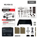 HG HG4-51 TRASPED 1/18 2.4G 4WD RC Car STEYR 1500A Command Vehicle LED Light Simulated Sound Smoke Crawler Off-Road Climbing Truck RTR Full Proportional Models Toys