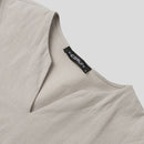 INCERUN Men Shirt Solid Color Long Sleeve Linen Shirts Mens Top V-neck Ethnic Casual Male Clothing