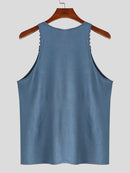 INCERUN Men Tank Top Fashion Metal Chain Sling Tanks Summer Sold Color Vest Casual Sleeveless Male Top