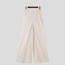 INCERUN Mens Deconstructed Twist Design Solid Color Pants Fashion Wide Leg Back Zipper Trousers Party Streatwear Large Size S-5XL