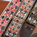 Embroidered Soft Vintage Flower Adjustable Creative Cotton Leather Guitar Strap