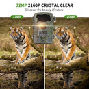 HC888 WIFI Wildlife Trail Hunting Camera 32MP Pixels 4K HD Video Recording IP66 Waterproof 30m Night Distance Phone Connection for Outdoors Natural Photography