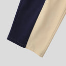 INCERUN Mens Contrast Color Workwear Pocket Pant Fashion Loose Fit Elastic Waist Drawstring Trousers S-5XL