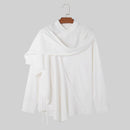 INCERUN Men Irregular Long Sleeve Shirts Fashion Solid Color Lapel Top for Men Spring Fall Large Size S-5XL