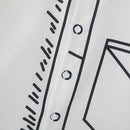 INCERUN Mens Comic Style Print Long Sleeve Shirt Fashion Funny Line Lapel Top for Male